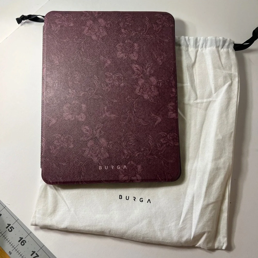 Burga Apple Ipad Air Case Capulet Pattern Burgundy Floral 7 x 10